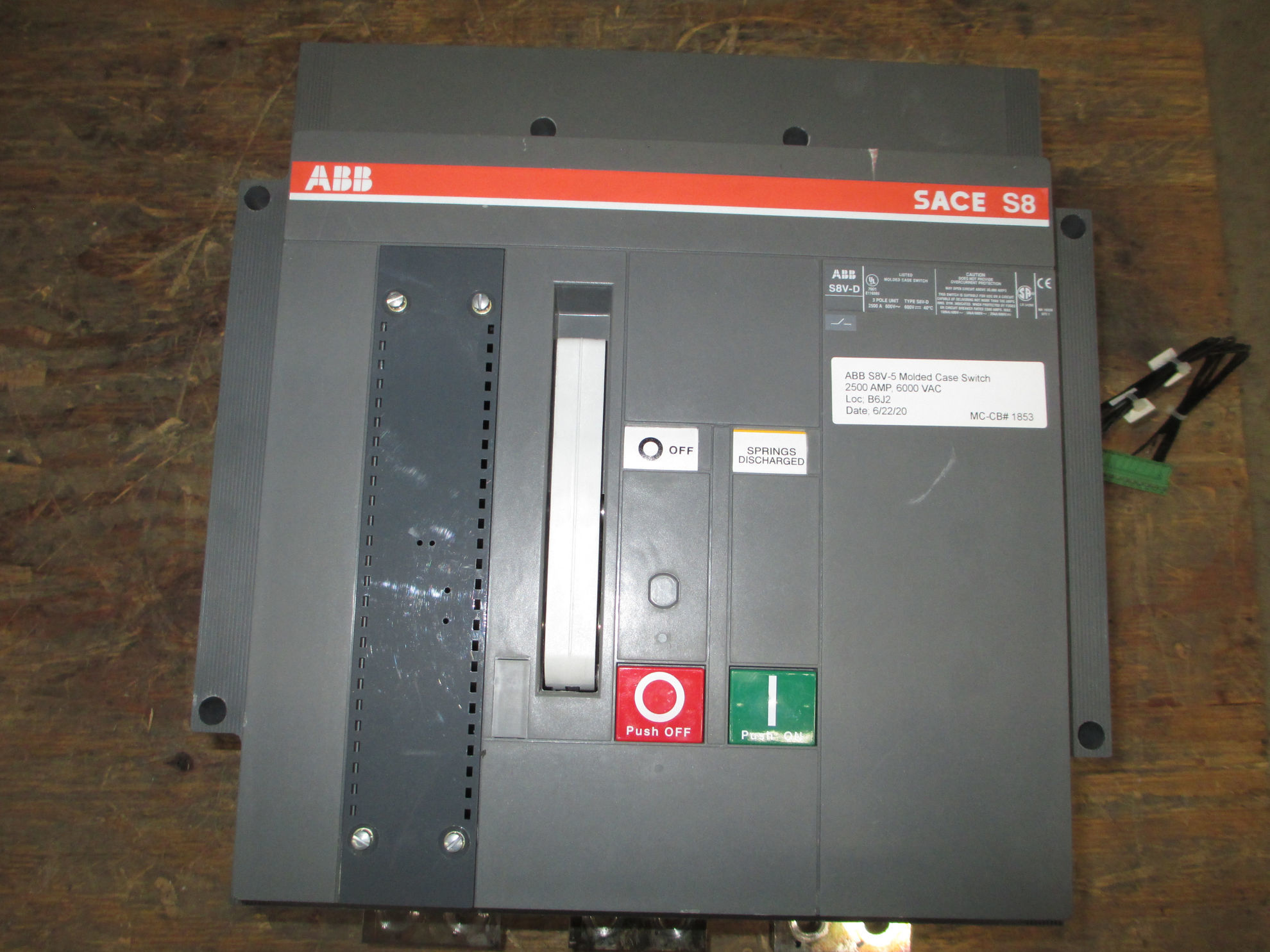 Picture of ABB S8V-D Molded Case Switch 2500 Amp 600 Volt M/O F/M