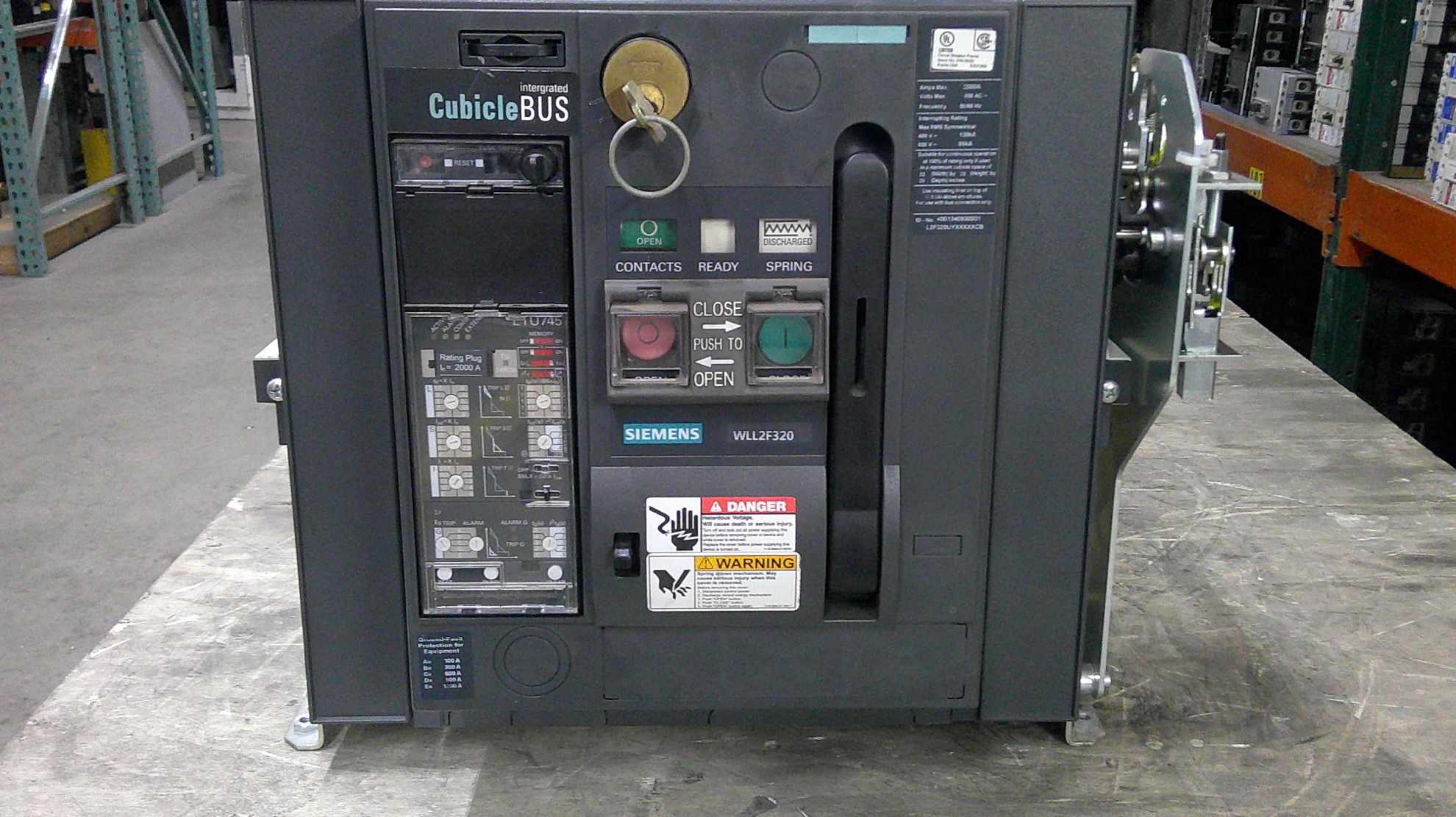 Picture of Siemens WLL2F320 Circuit Breaker 2000 Amp 600 Volt AC M/O F/M